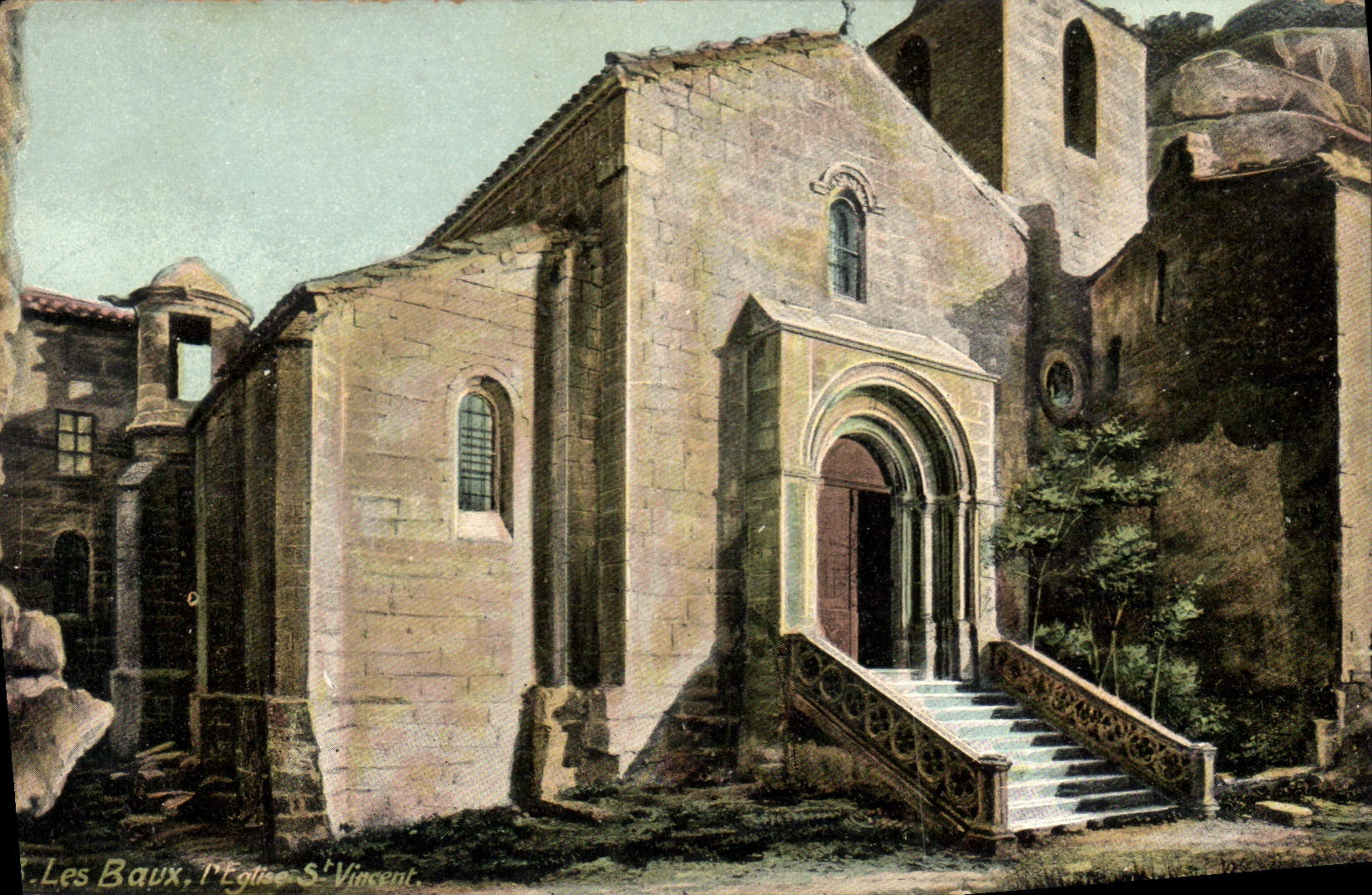 CPA Les Baux L'Eglise St Vincent