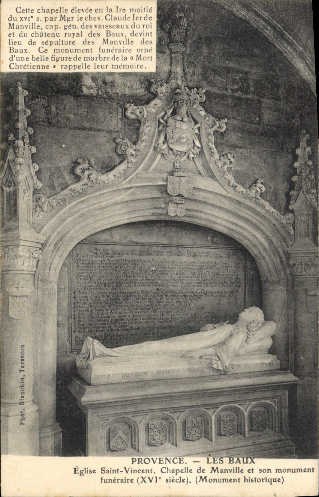 CPA Provence Les Baux Eglise Saint Vincent Chapelle de Manville et son Monument funeraire (XVIe siec