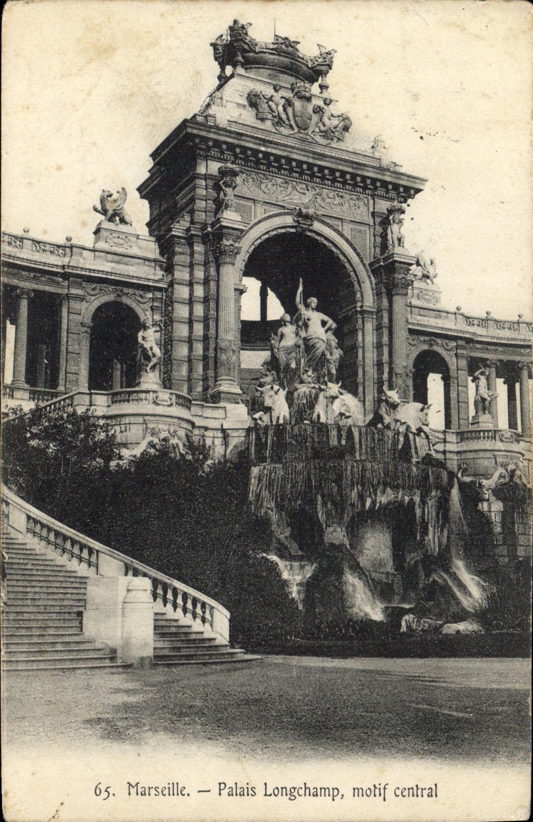 CPA Marseille Palais Longchamp Motif contral