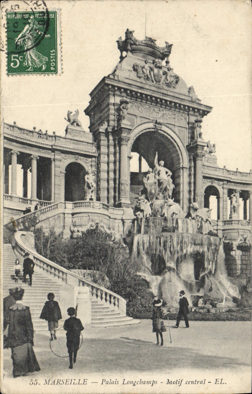 CPA Marseille Palais Longchamps Motif Central