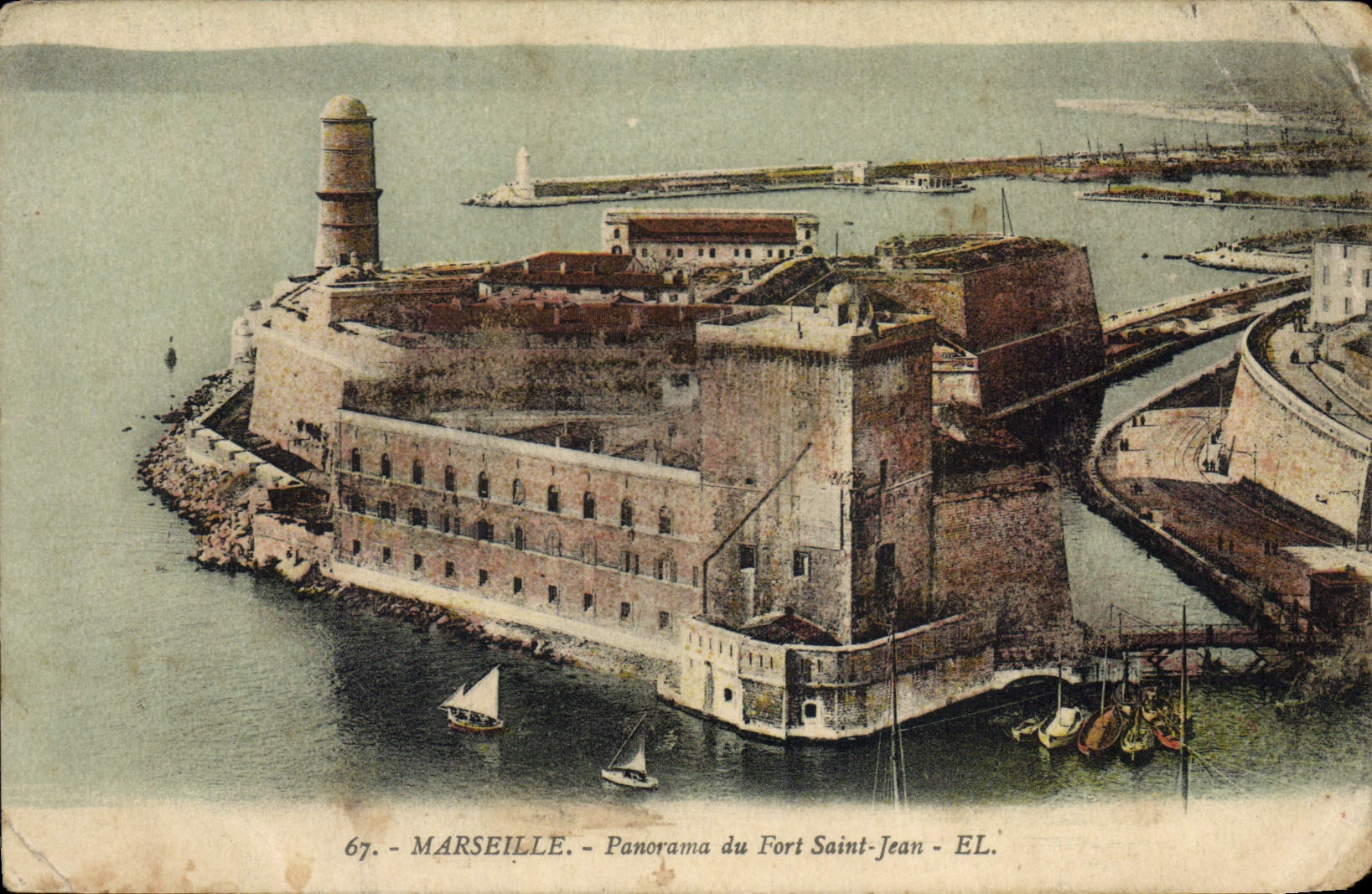 CPA Marseille Panorama du Fort Saint Jean
