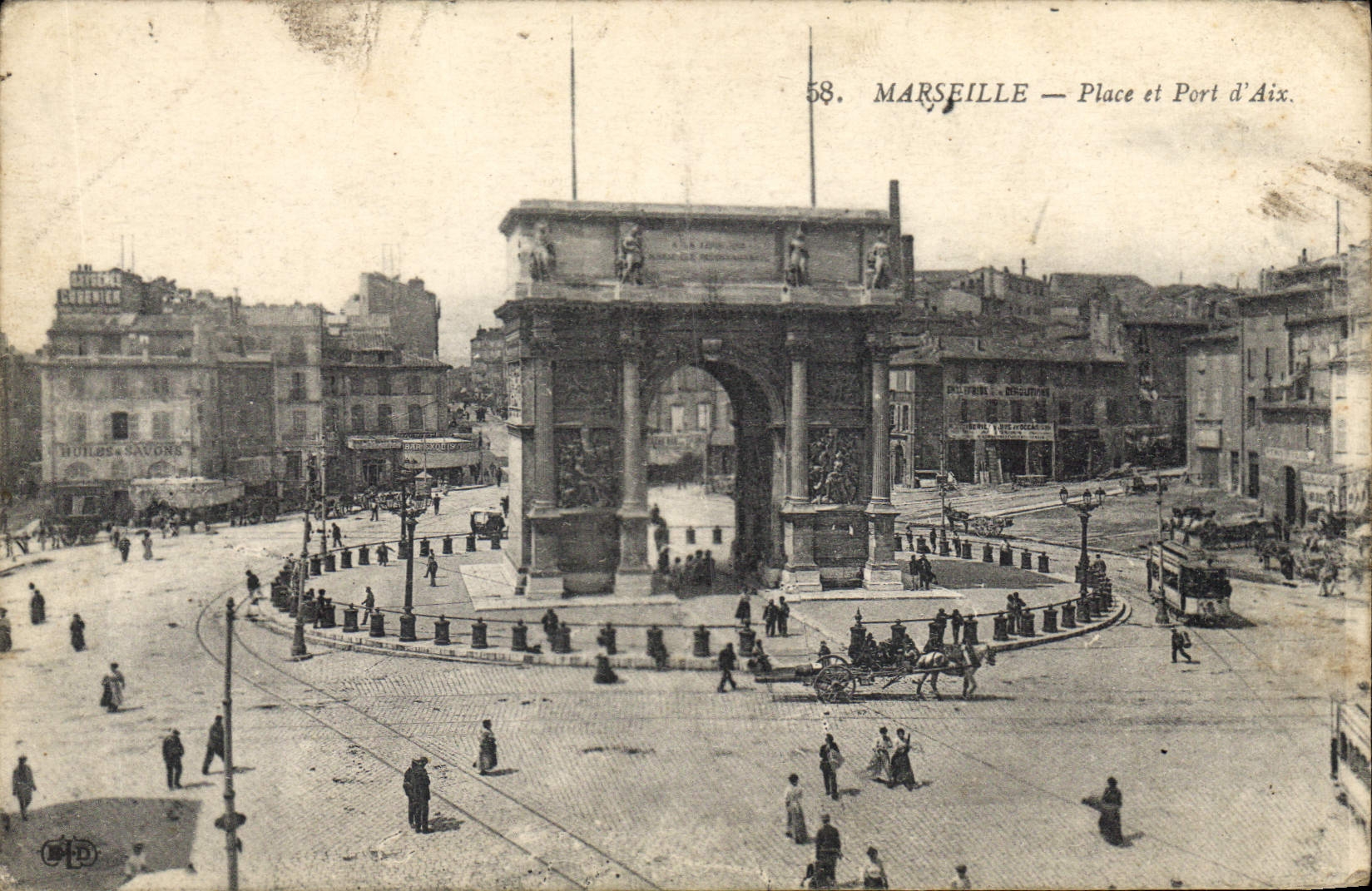 CPA Marseille Place et Port d'Aix