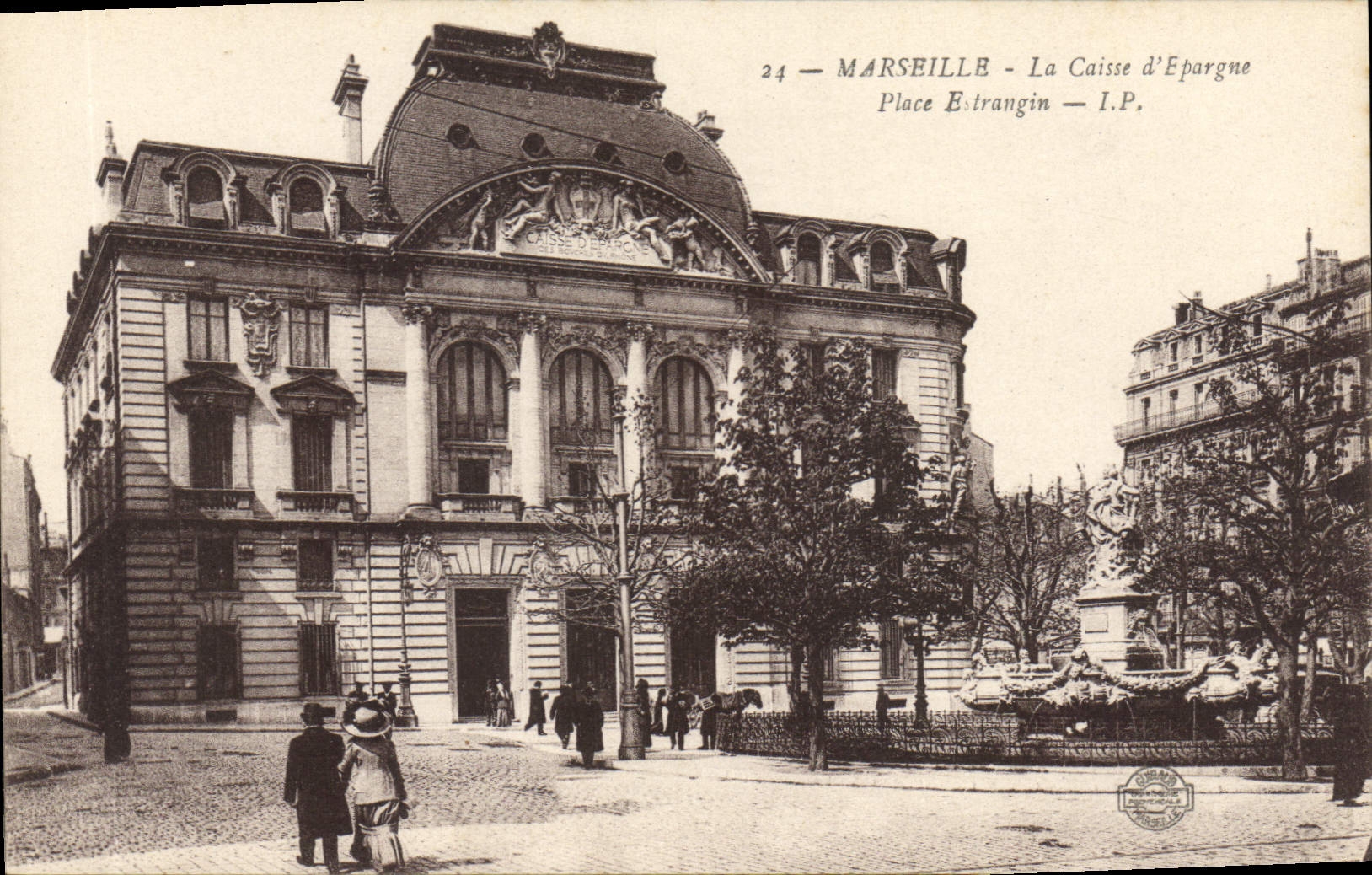 CPA Marseille La Caisse d'Epargne Place Estrangin
