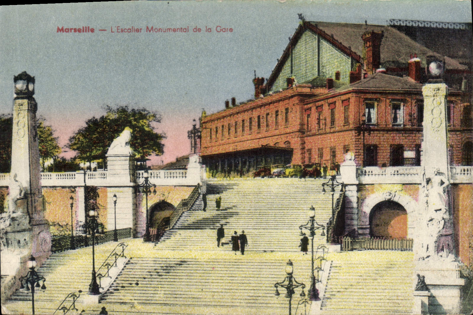 CPA Marseille L'Escalier Monumentale de la gare