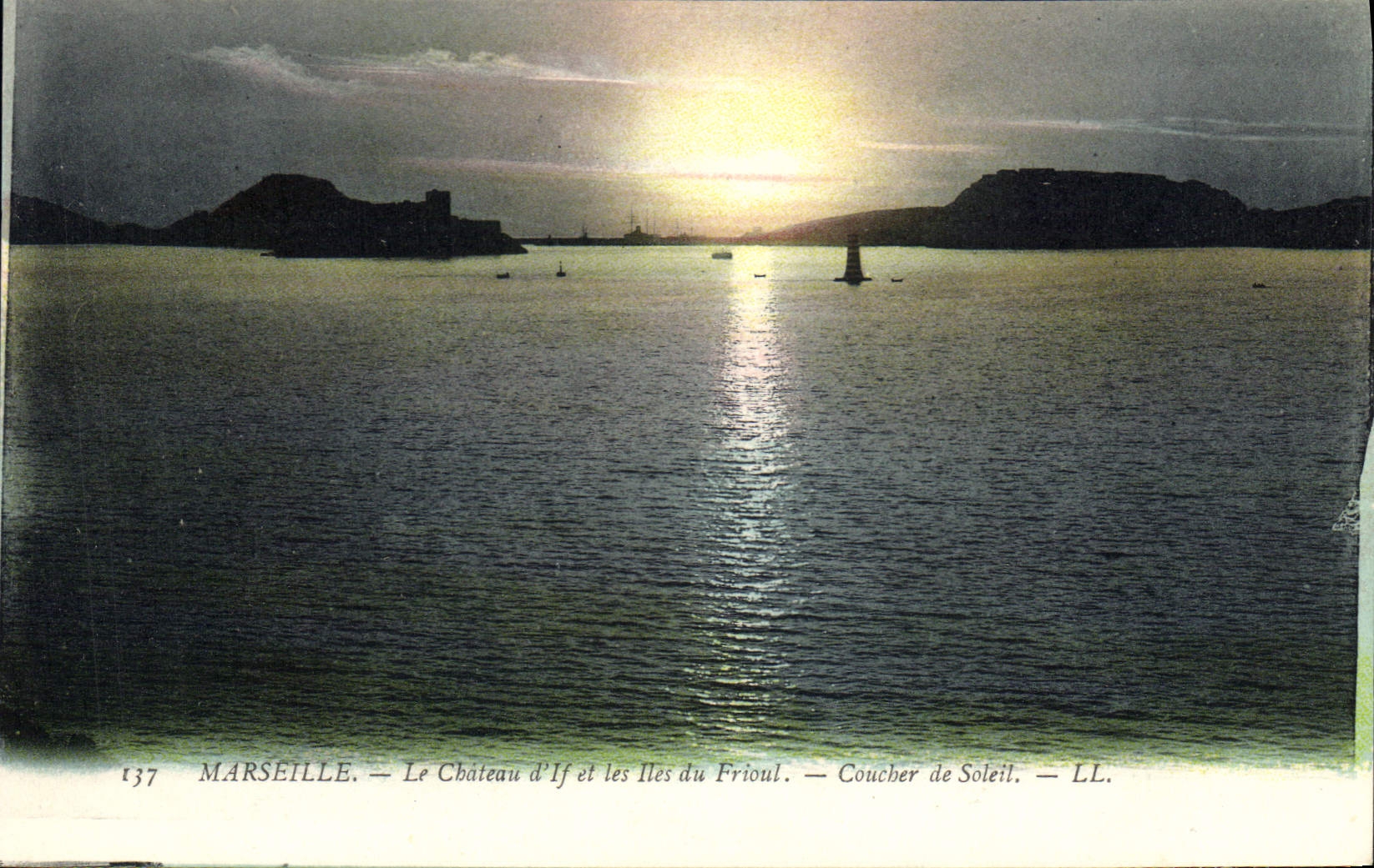 CPA Marseille Chateau d'If et des iles du Frioul Coucher de soleil