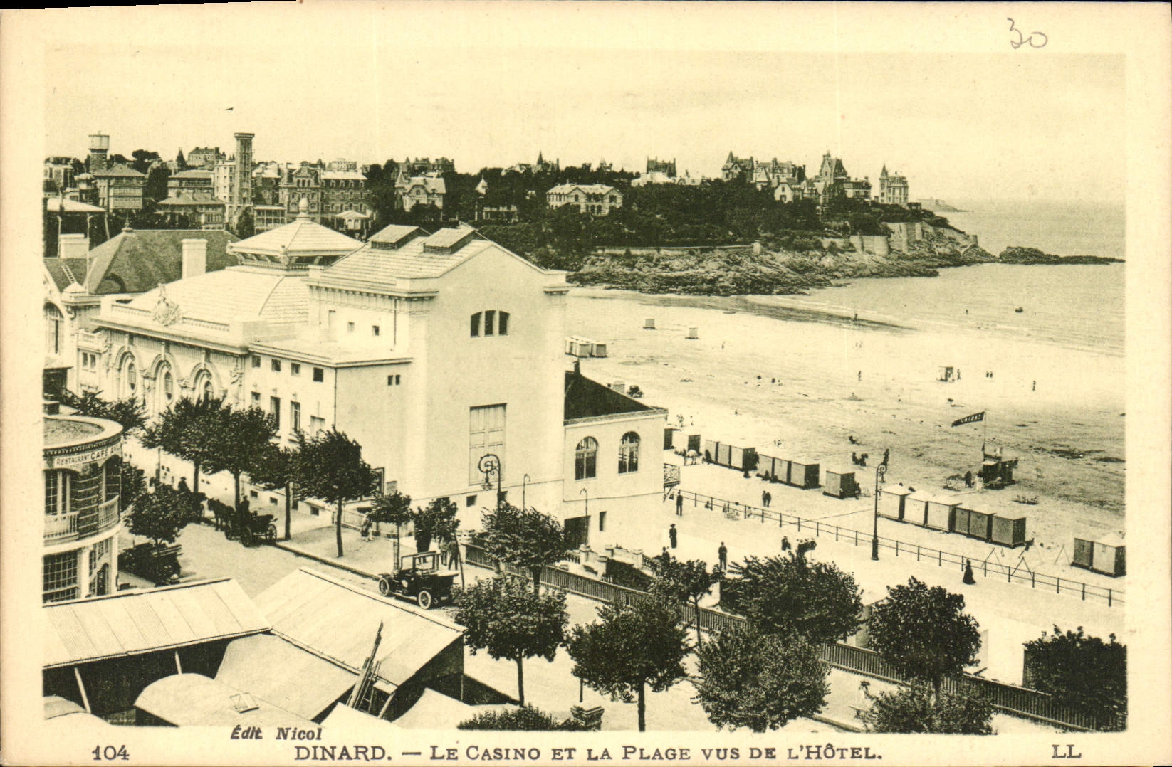 CPA Dinard Le Casino et la Plage vus de L'Hotel 