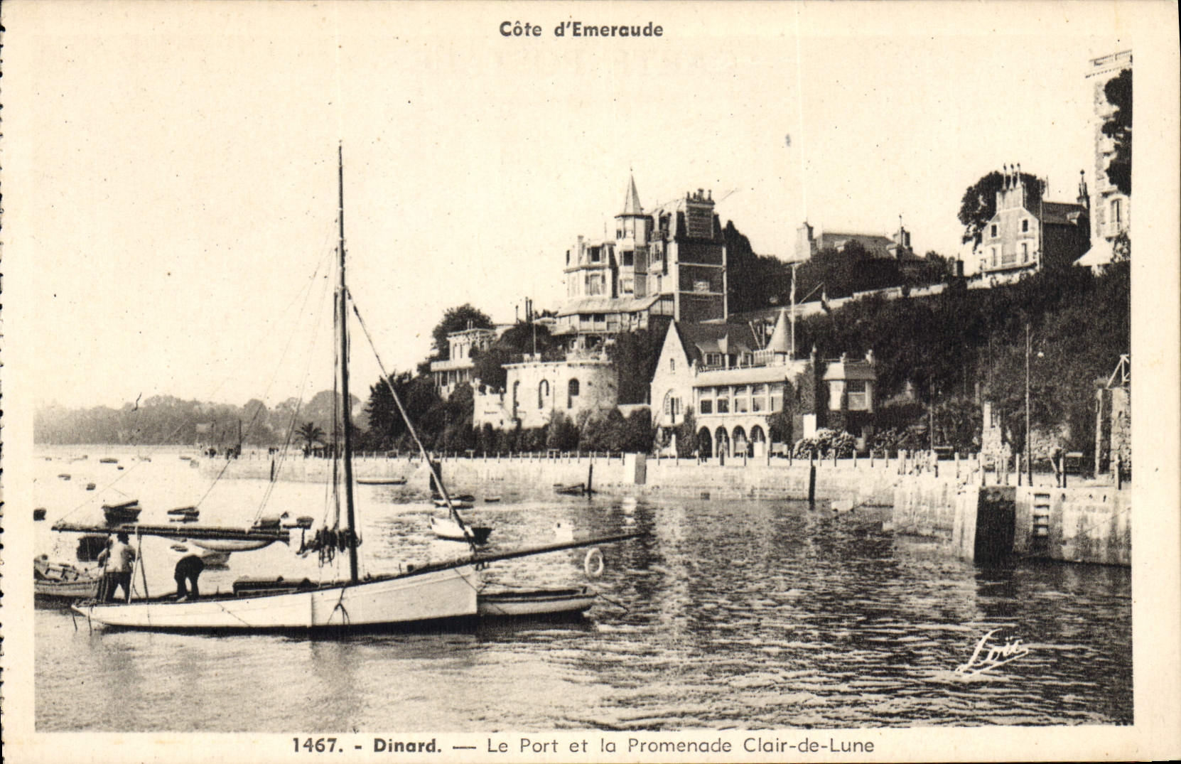 CPA Dinard Le Port et la Promenade Clair de Lune