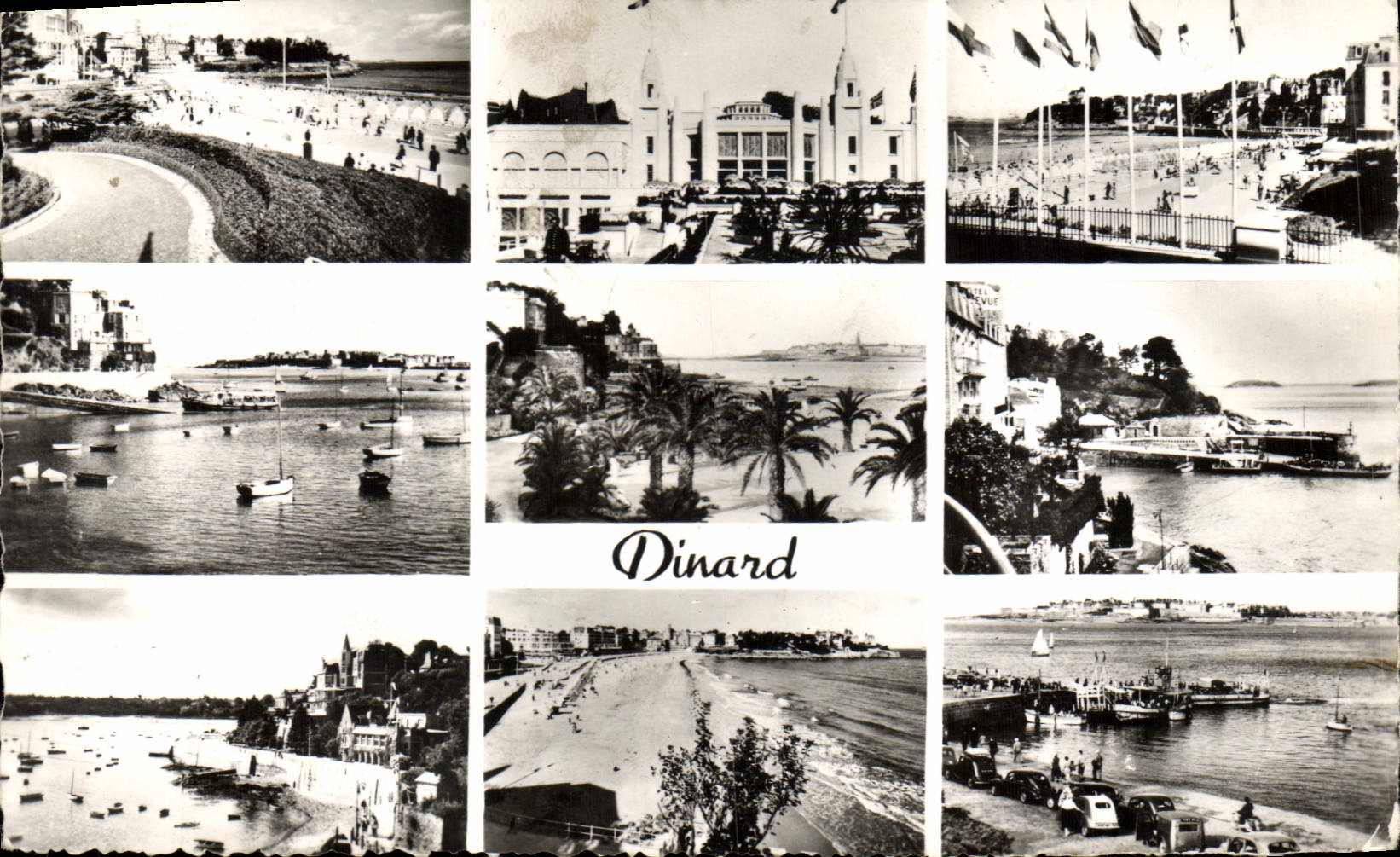 CPA Dinard Descente a la Plage Le Casino La Plage Vue vers St Malo La Palmeraie Les Vedettes Promena