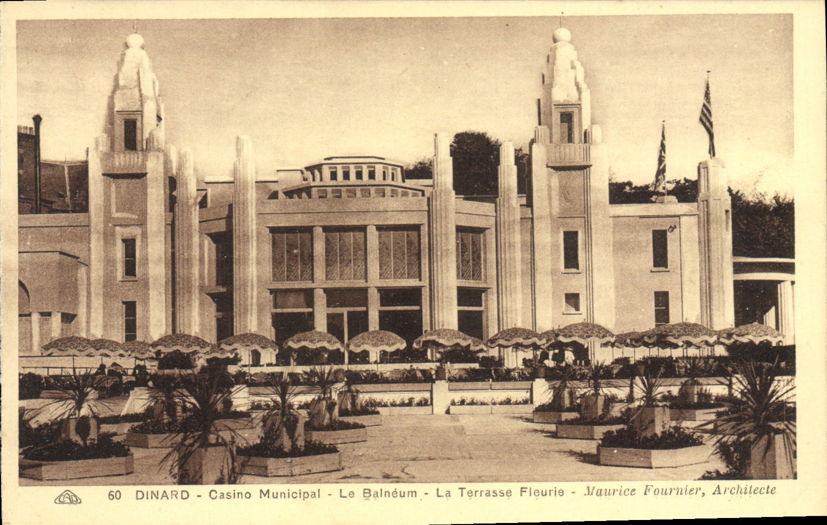 CPA Dinard Casino Municipal Le Baineaum La Terrasse Fleurie Maurice Fournier 