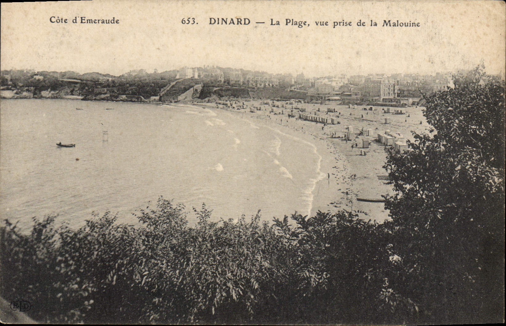 CPA Cote d'Emeraude Dinard La Plage Vue prise de la Malouine 