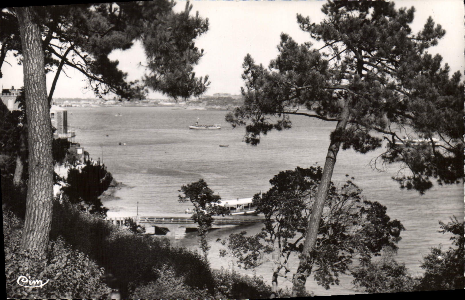 CPA Dinard l et V Embarcadere des Vedettes Vertes du Jardin de Grand Hotel 