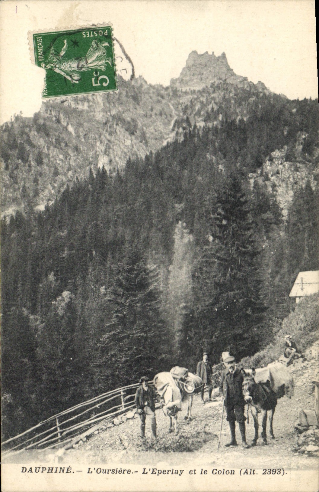 CPA Dauphine l'oursiere l'Eperlay et le Colon  Ane Mule