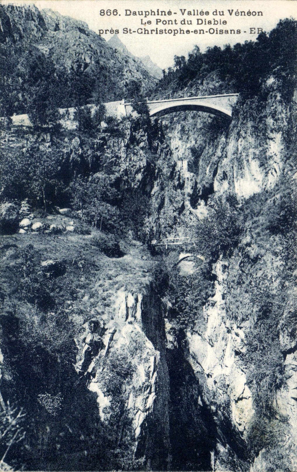 CPA Dauphine vallee du Veneon le pont du Diable pres St Christophe en Oisans