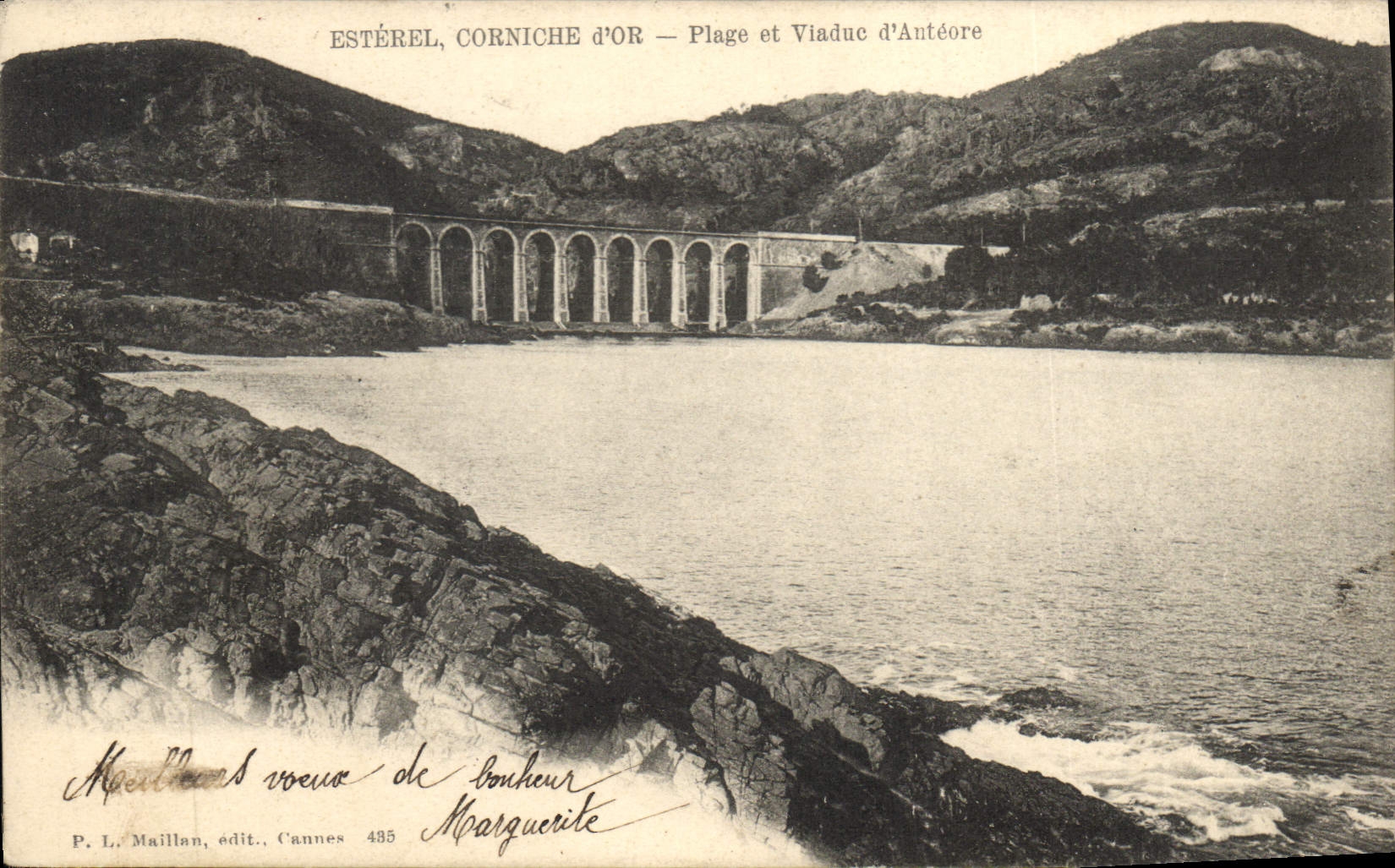 CPA Esterel Corniche d'Or plage et Viaduc d'Anteore