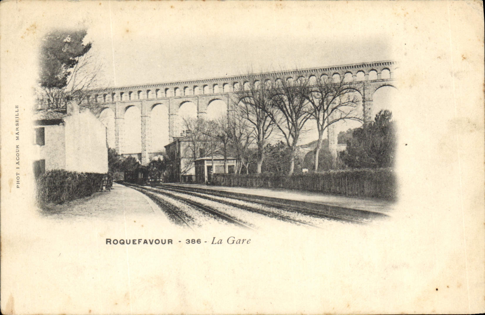 CPA Roquefavour la gare