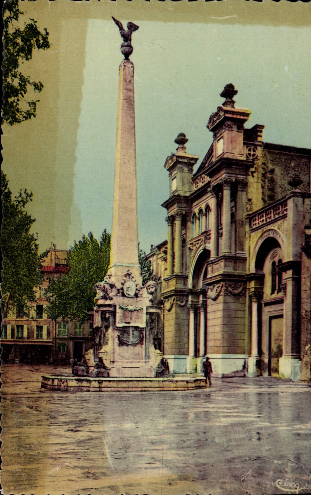 CPA Aix en Provence (B du Rh) Eglise Ste Madeleine et Fontaine des Precheurs