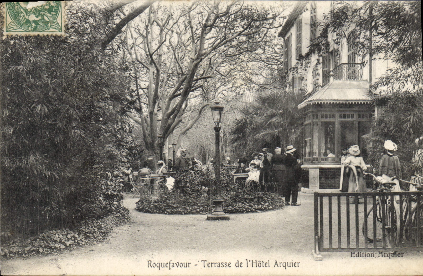 CPA Roquefavour Terrasse de l'Hotel Arquier