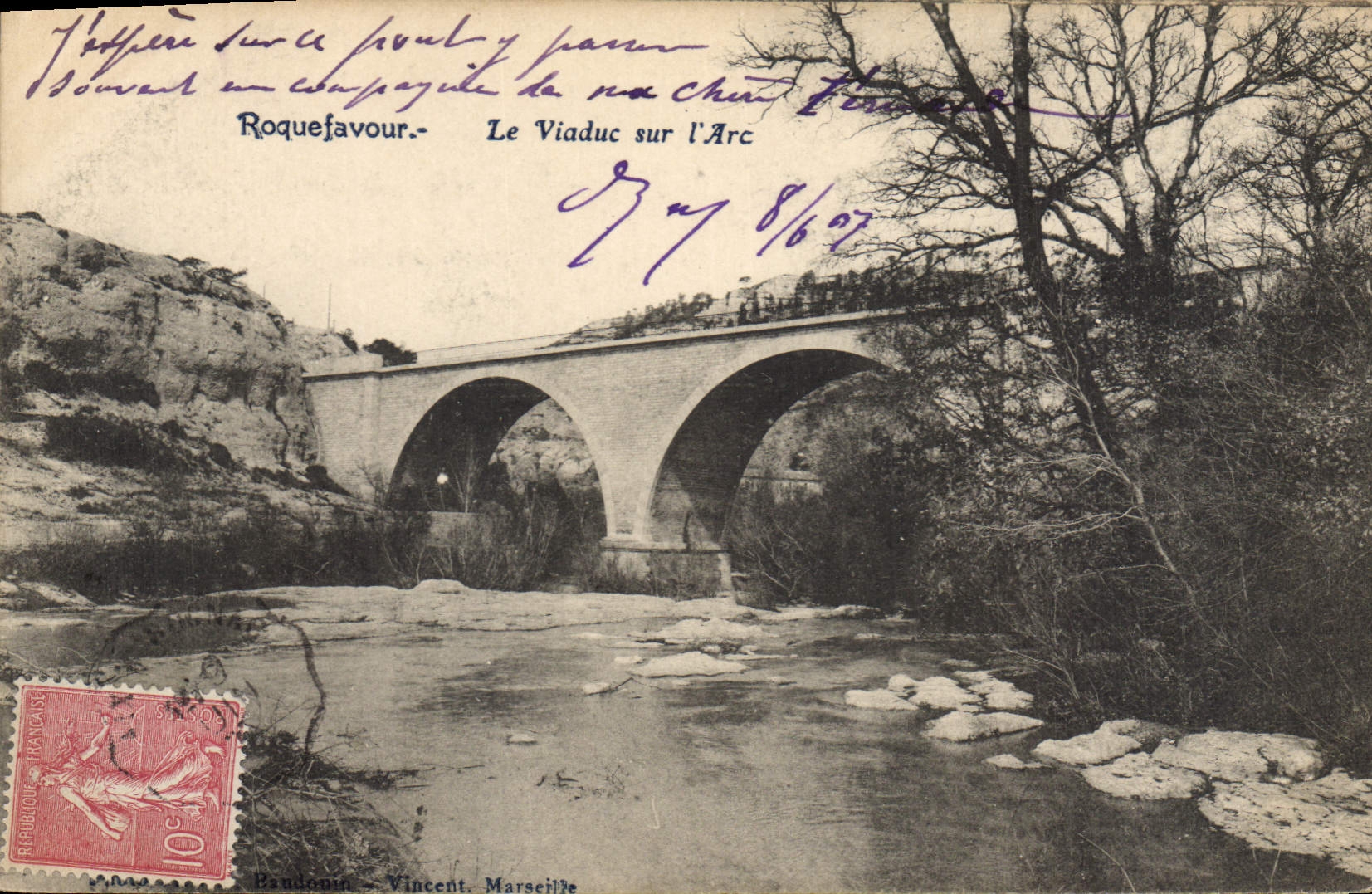 CPA Roquefavour Le Viaduc sur l'Arc