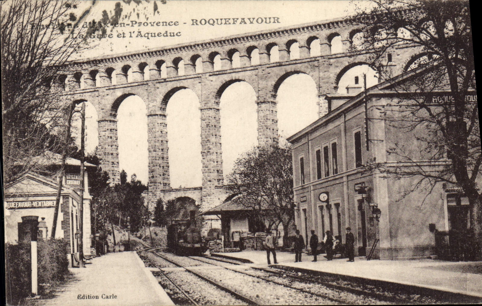 CPA Roquefavour l'Aqueduc Train