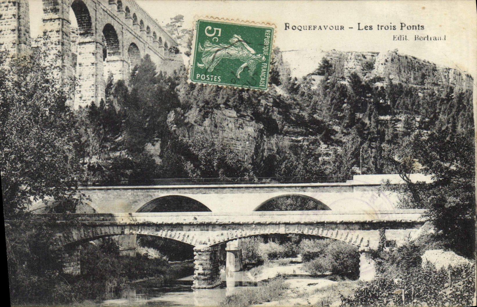 CPA Roquefavour Les Trois Ponts