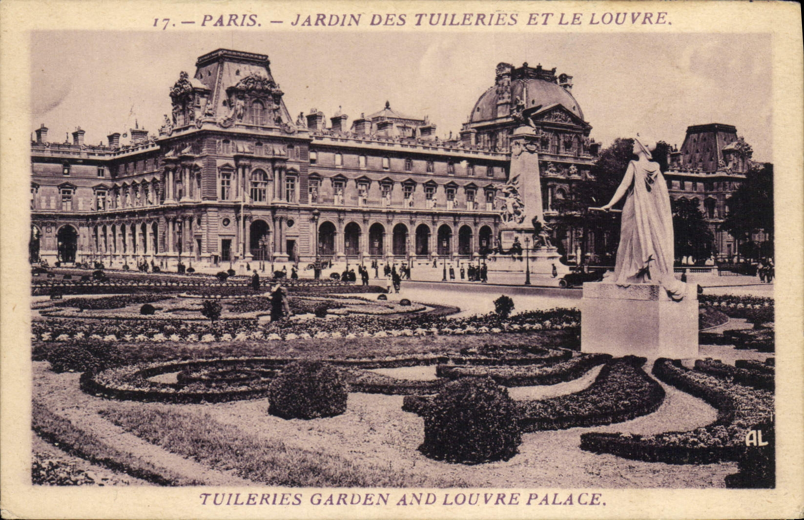 CPA Paris Jardin des Tuileries et le Louvre