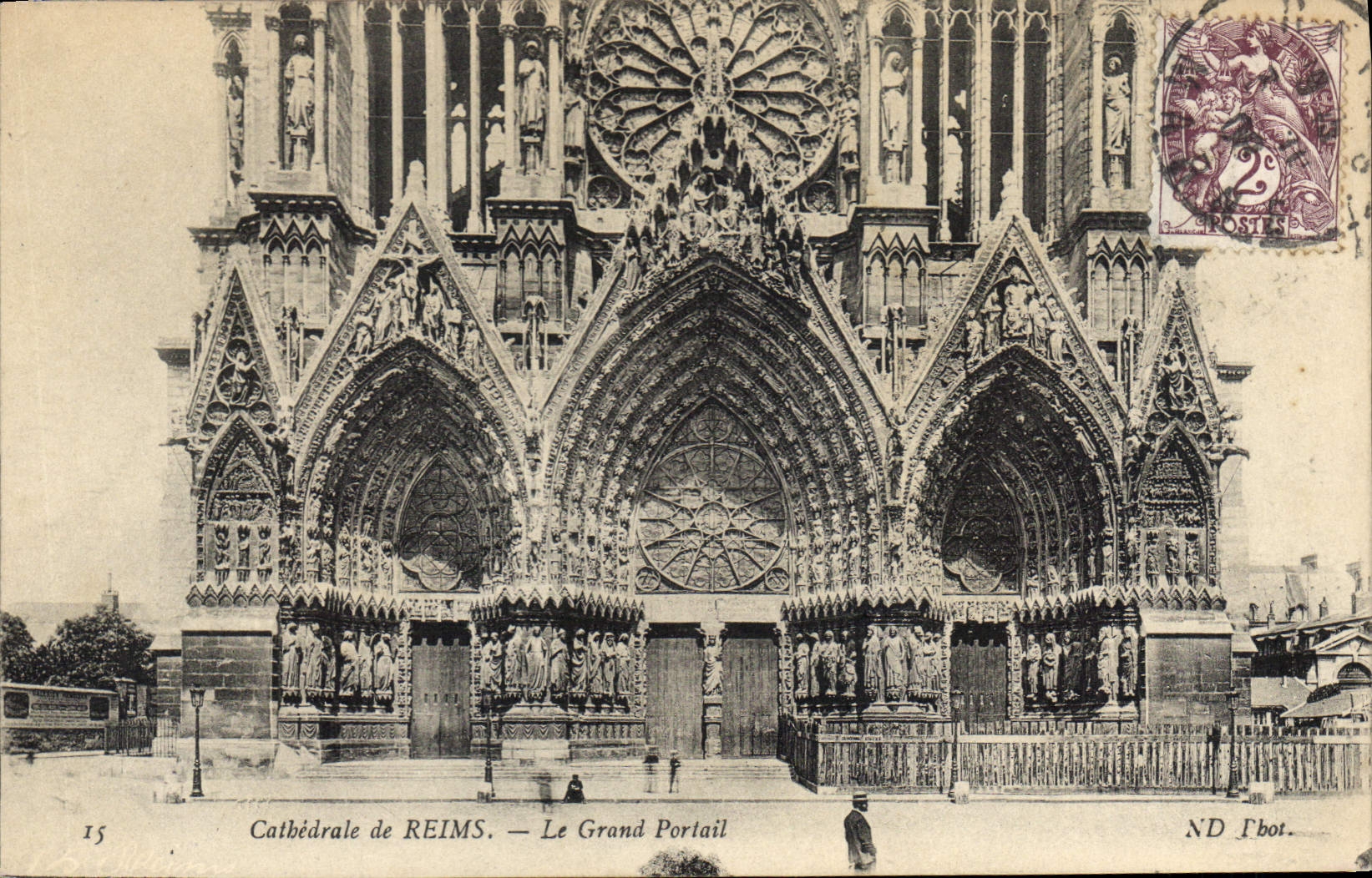 CPA Reims Cathedrale de Reims Le Grand Portail