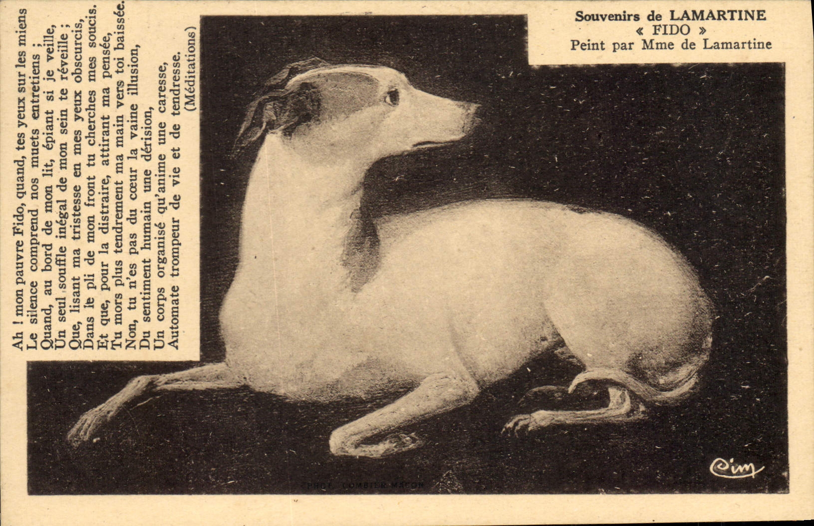 CPA Souvenir de Lamartine Fido Chien