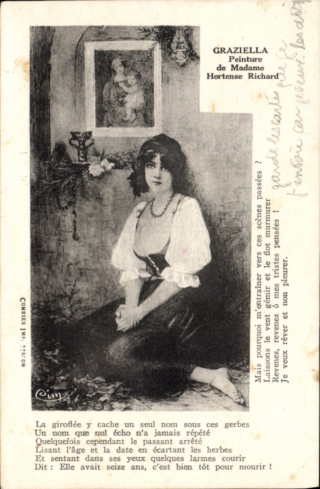 CPA Graziella Peinture de Madame Hortense Richard 