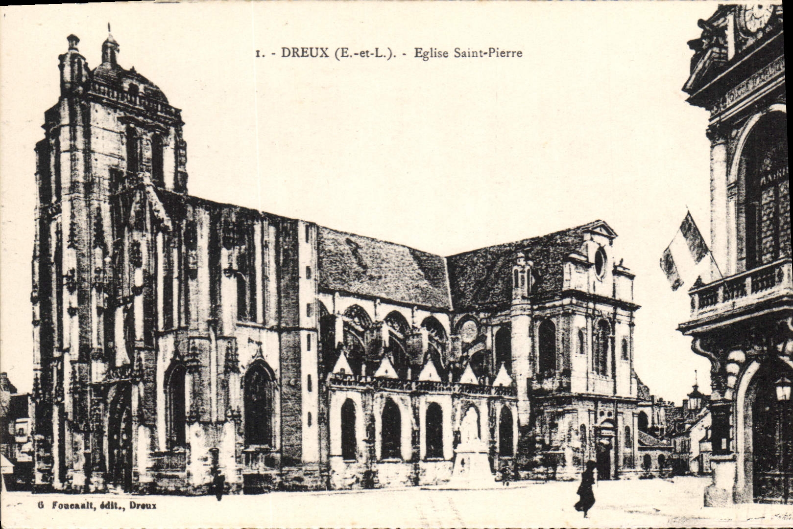CPA Dreux E et L Eglise St Pierre 