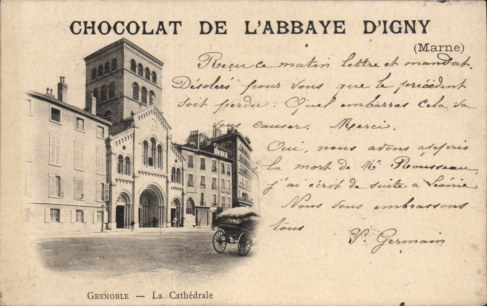 CPA Grenoble La Cathedrale Chocolat de l'Abbaye d'Igny