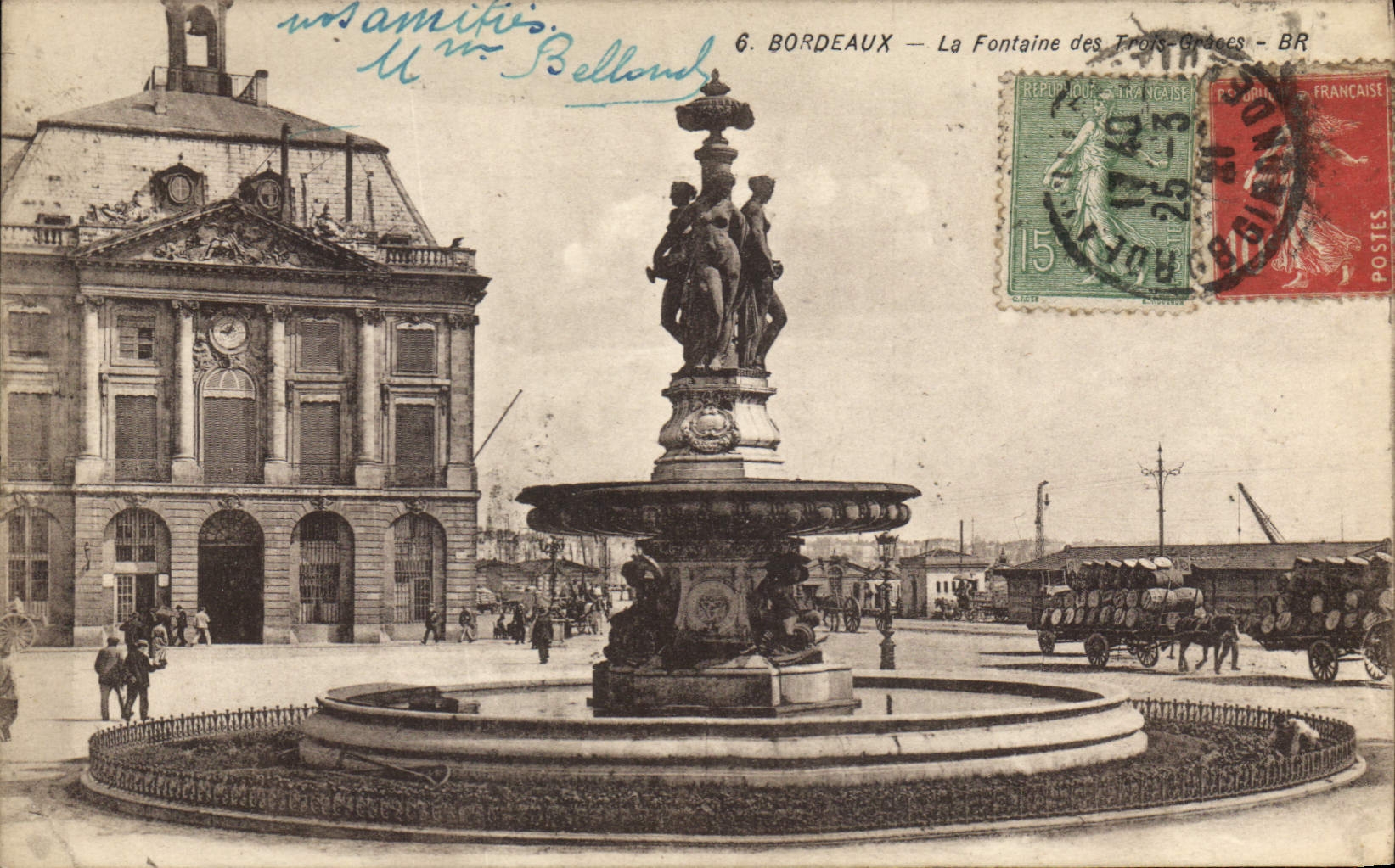 CPA Bordeaux La Fontaine des Trois Graces 