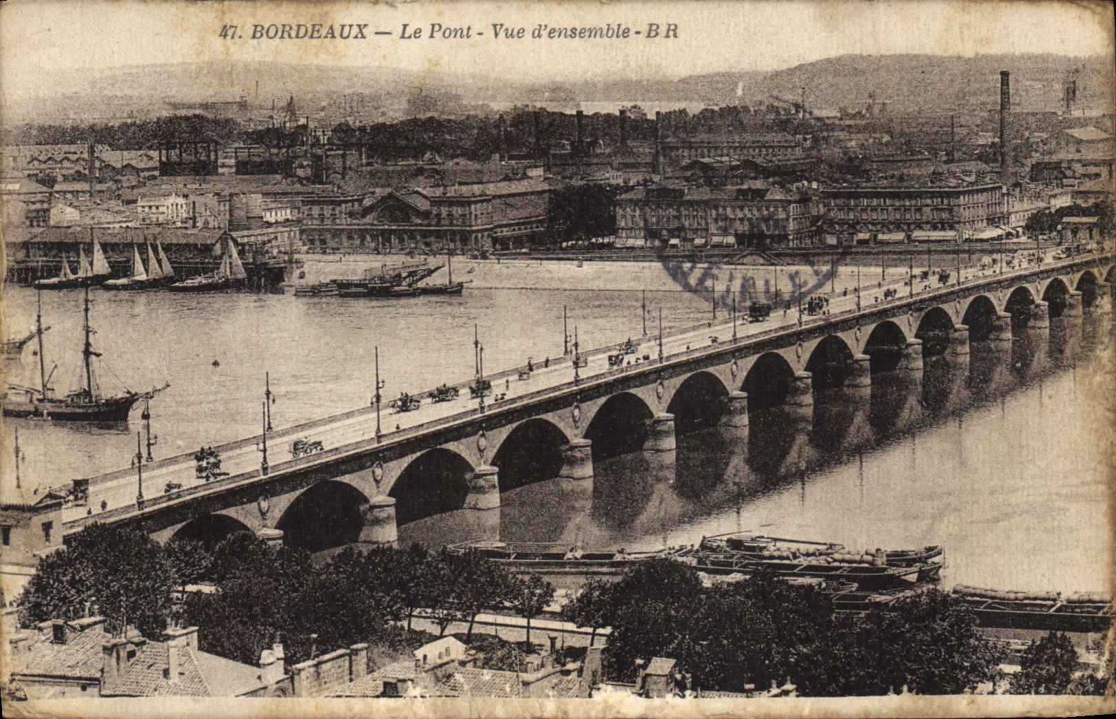 CPA Bordeaux Le Pont Vue d'Ensemble 