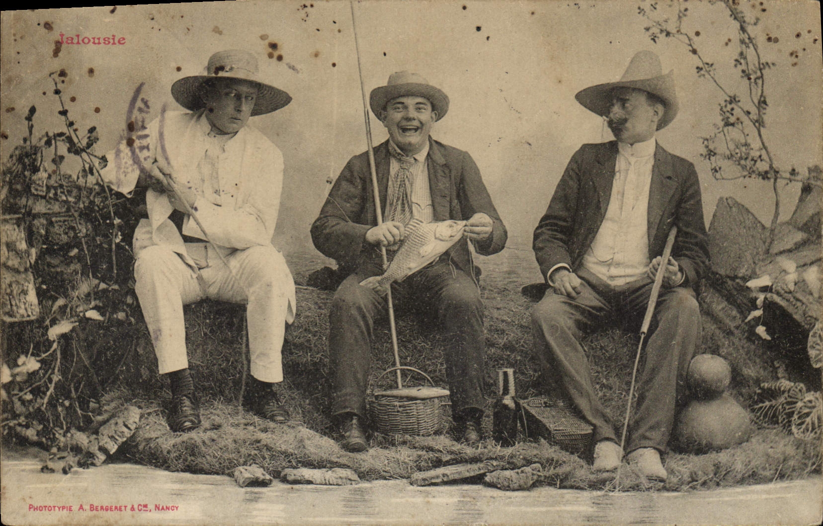 CPA Jalousie  Hommes Poissons