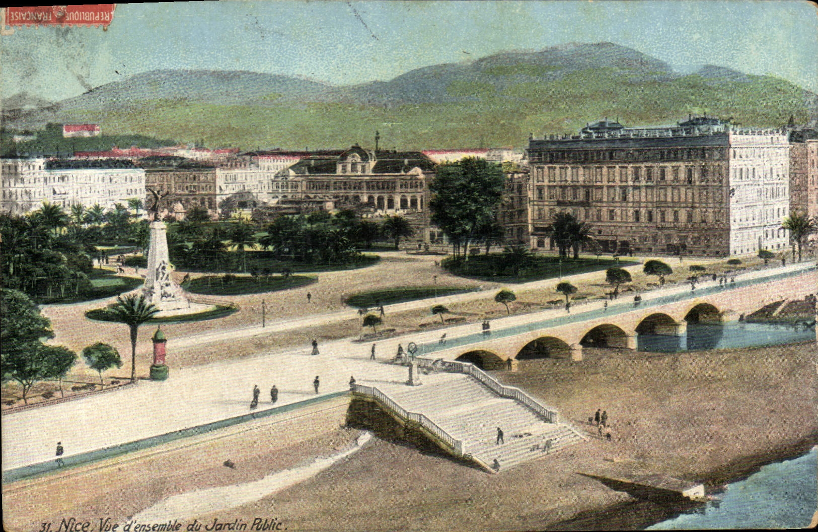 CPA Nice Vue d'Ensemble du Jardin Public