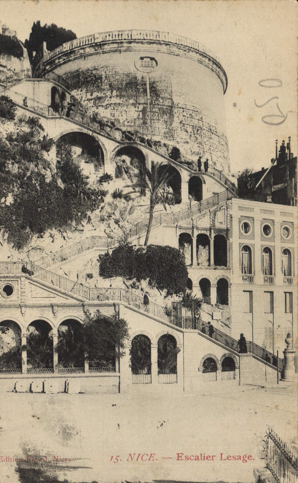 CPA Nice Escalier Lesage 