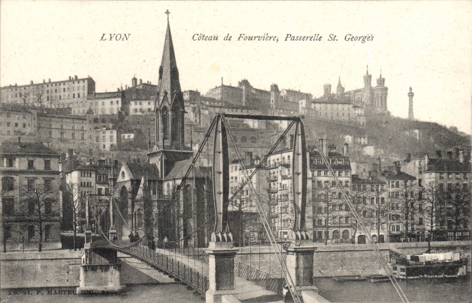 CPA Lyon Coleau de fourviere Passerelle St Georges 