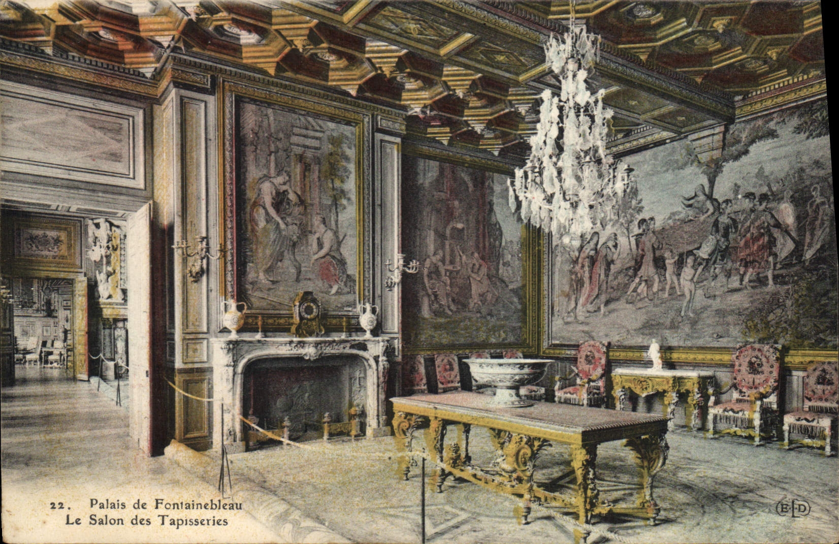 CPA Palais de Fontainebleau le Salon des Tapisseries 
