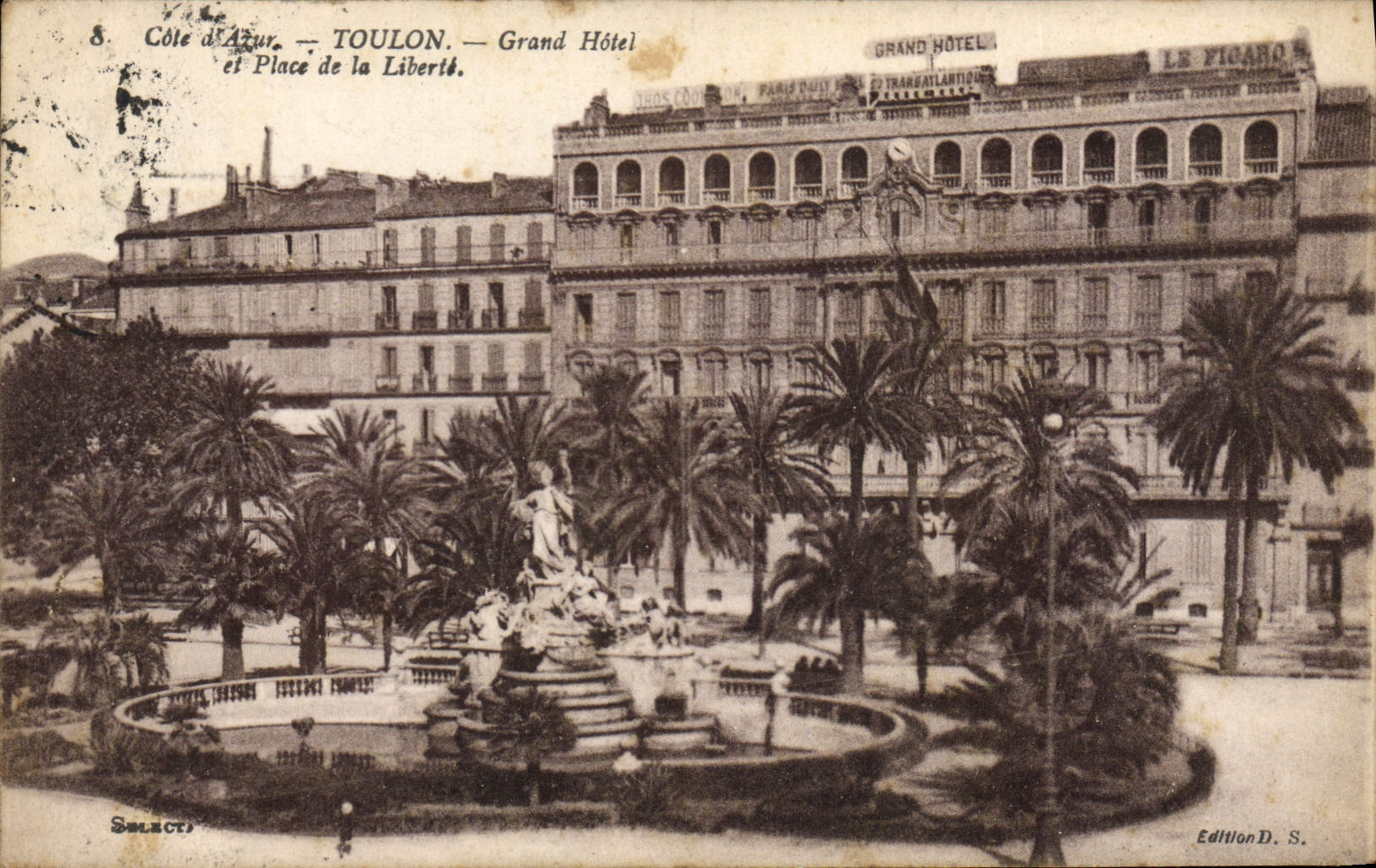 CPA Cote d'Azur toulon grand hotel et place de la Liberte 