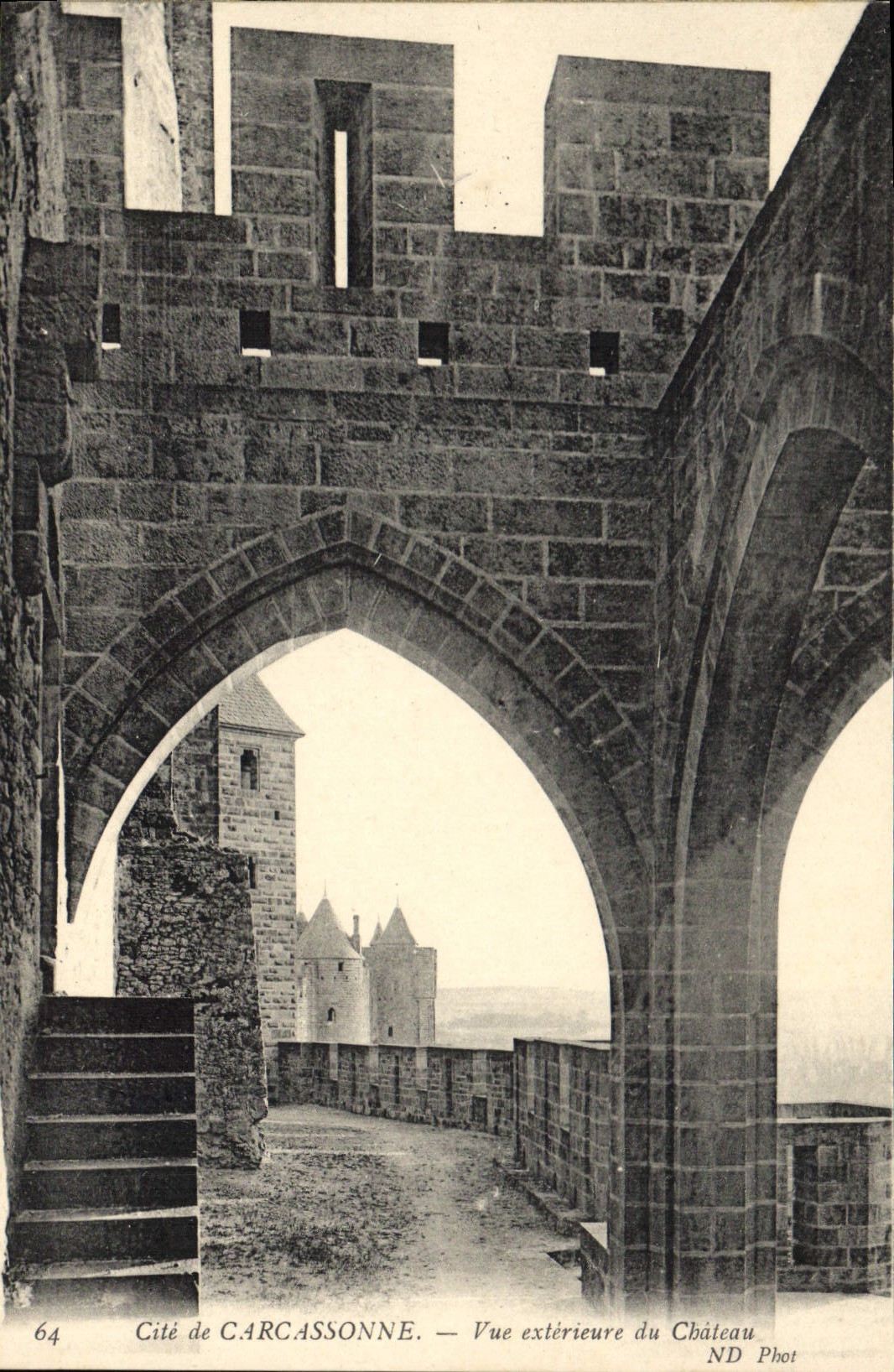CPA Cite de Carcassonne vue exterieure du chateau