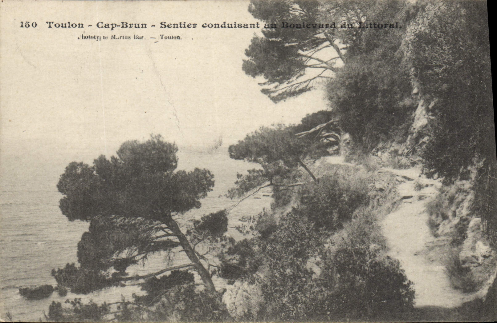 CPA Toulon Cap Brun sentier conduisant au boulevard du Littoral 