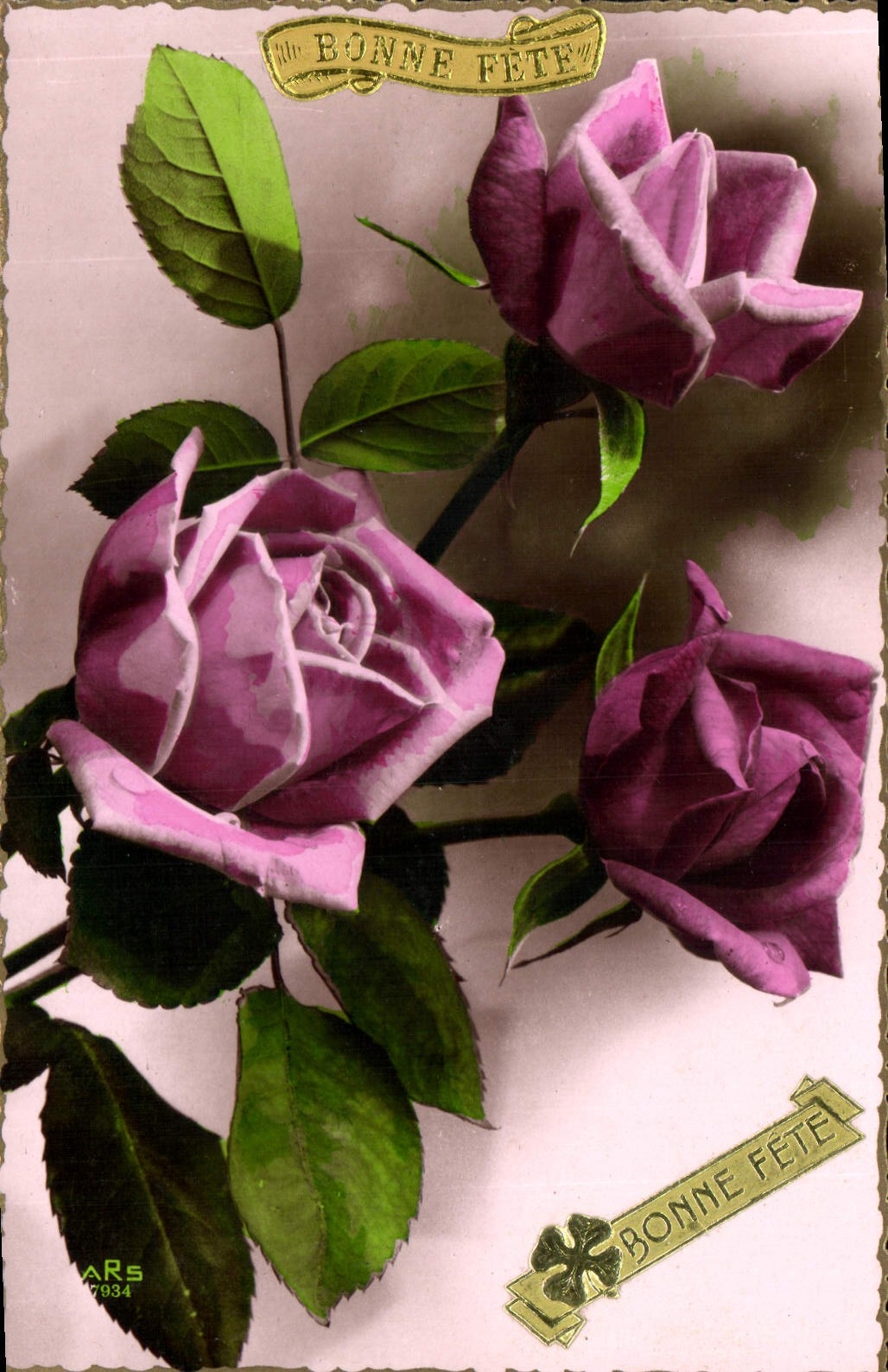 CPA Bonne fete Fleurs Roses