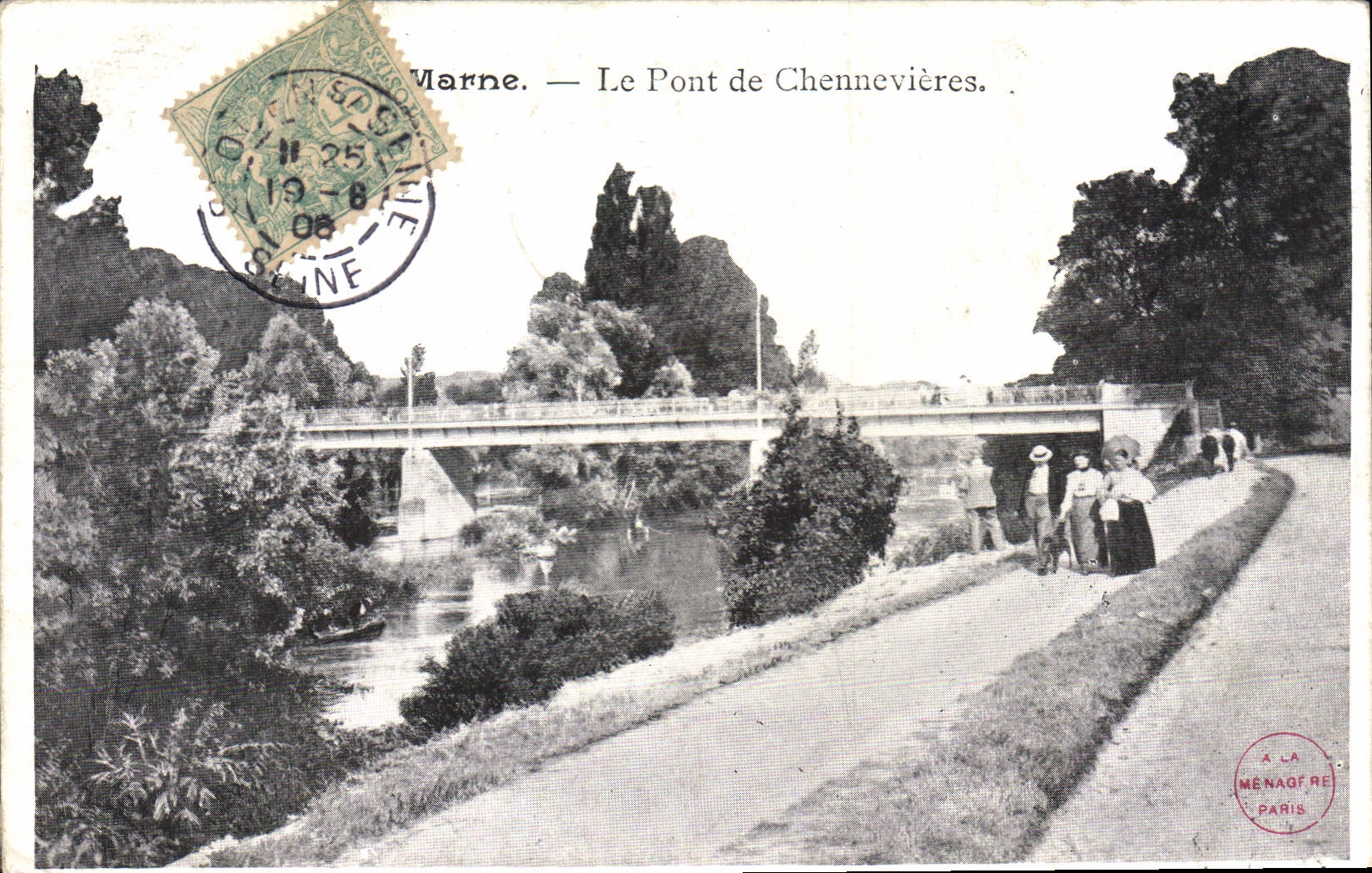 CPA marne le pont de Chennevieres