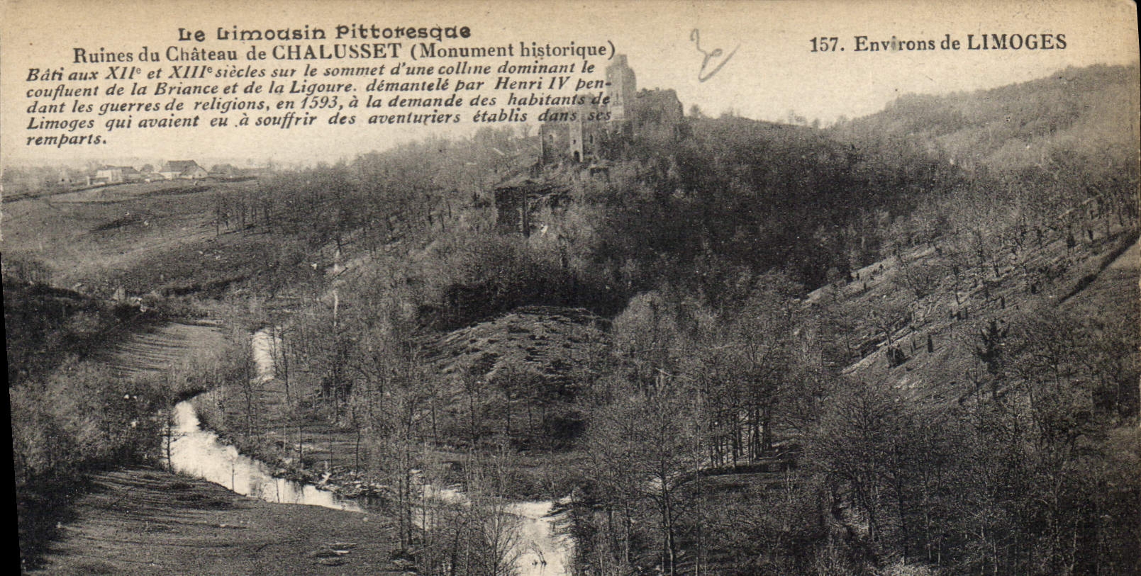 CPA Le Limousin Pittoresque Ruines du Chateau de Chalusset 