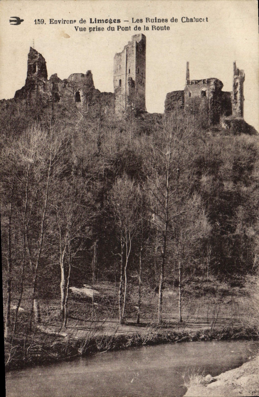 CPA Environs de Limoges Les Ruines de Chalucet Vue prise du Pont de la Route 