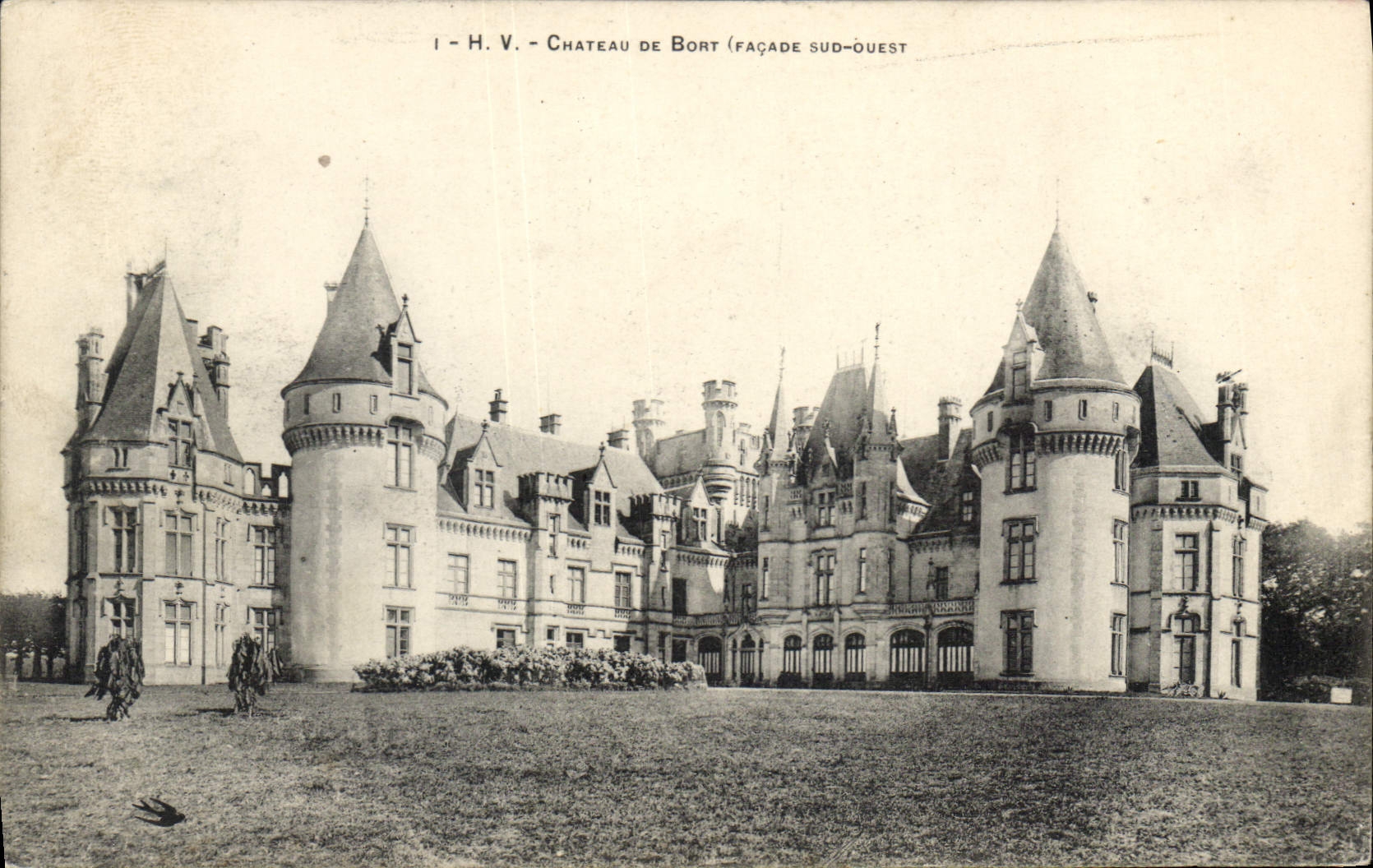CPA H V Chateau de Bort Facade sud Ouest