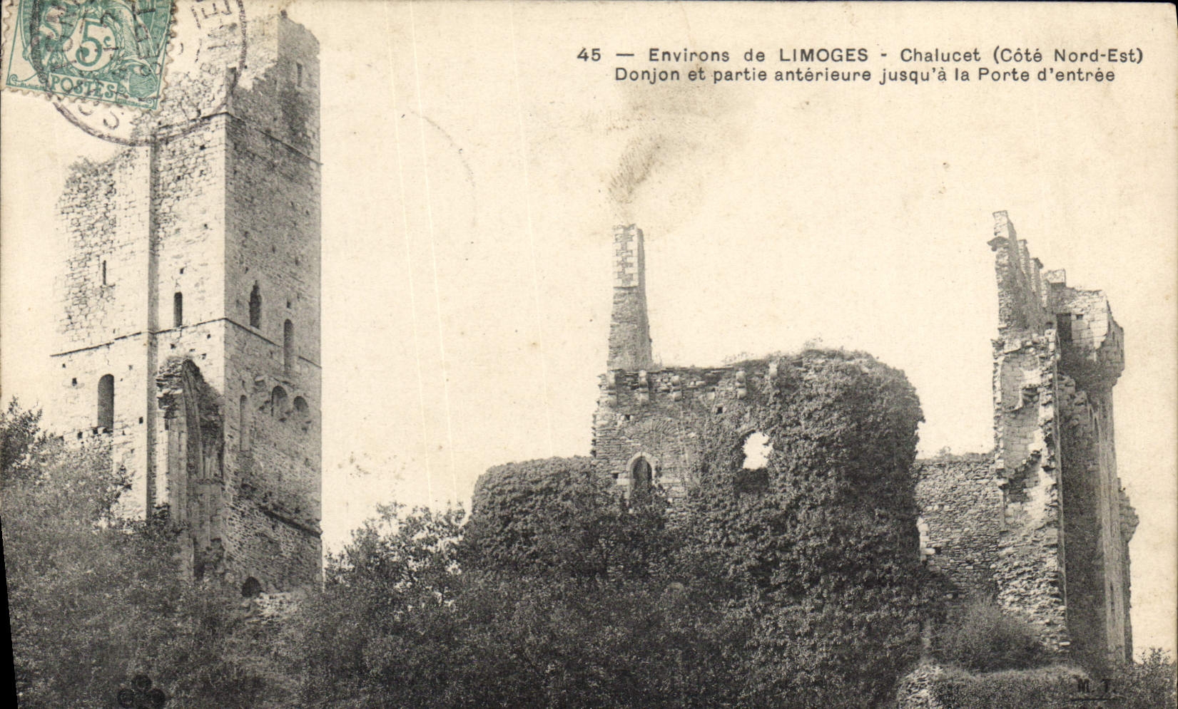 CPA Environs de Limoges Chalucet Cote Nord Est Donjon et partie anterieure jusqu'a la Porte d'Entree