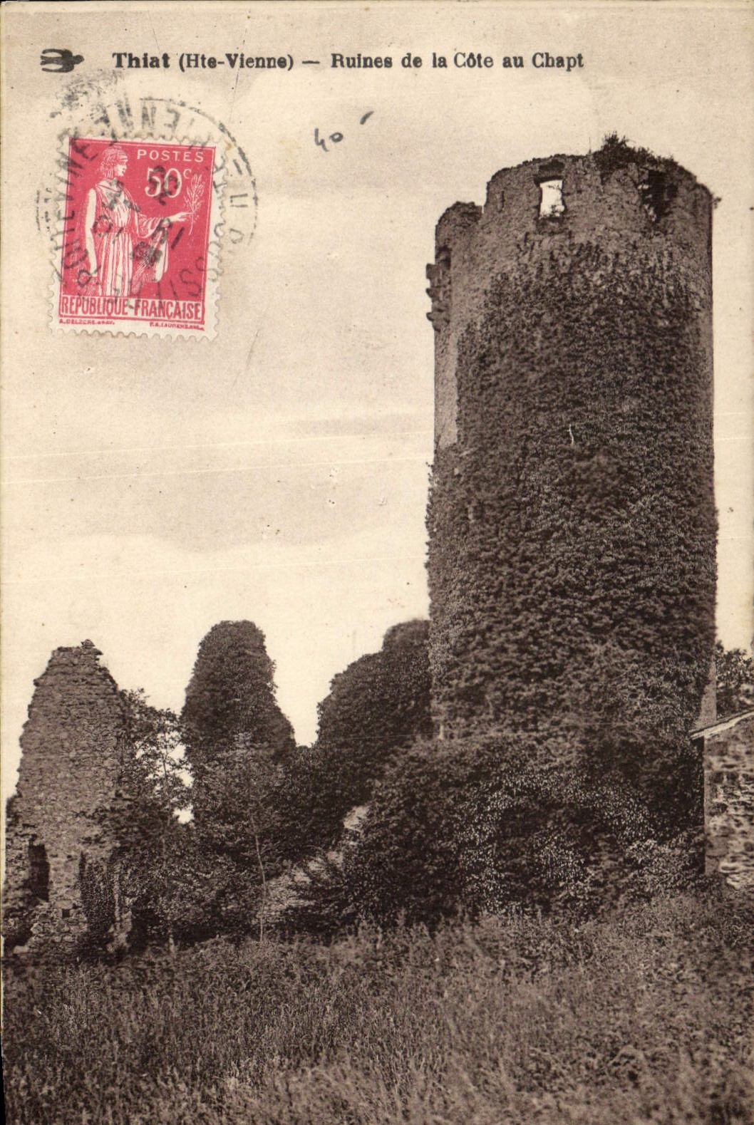 CPA Thiat Hte Vienne Ruines de la Cote au Chapt