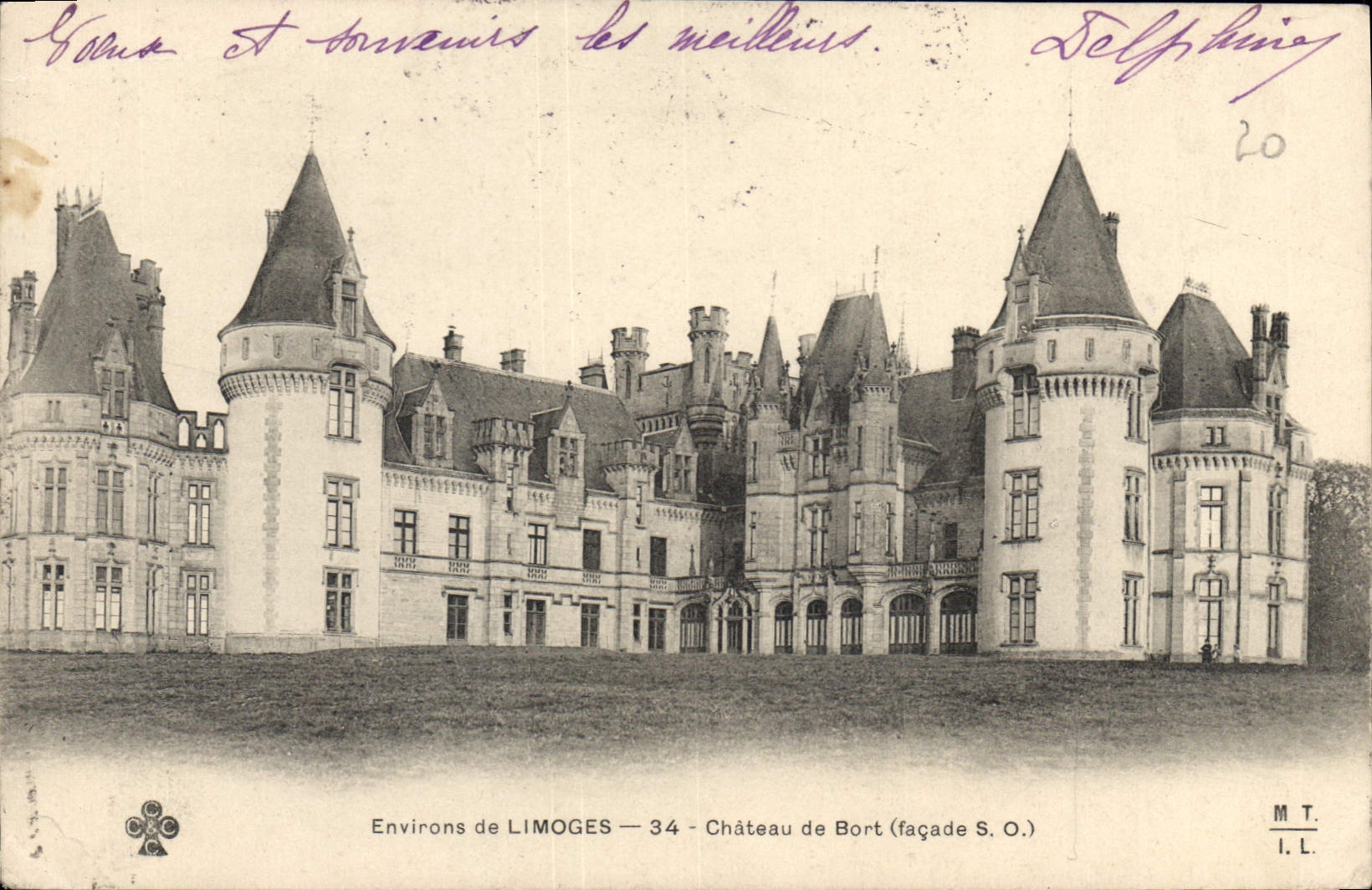 CPA Environs de Limoges Chateau de Bort Facade S O