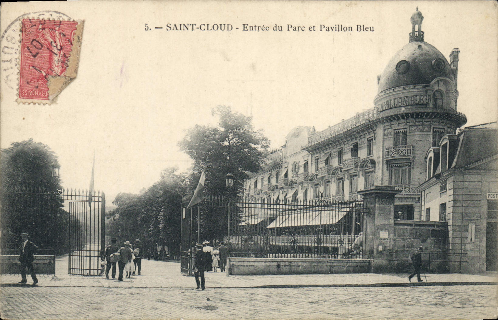 CPA Saint Cloud Entree du Parc et Paillon Bleu