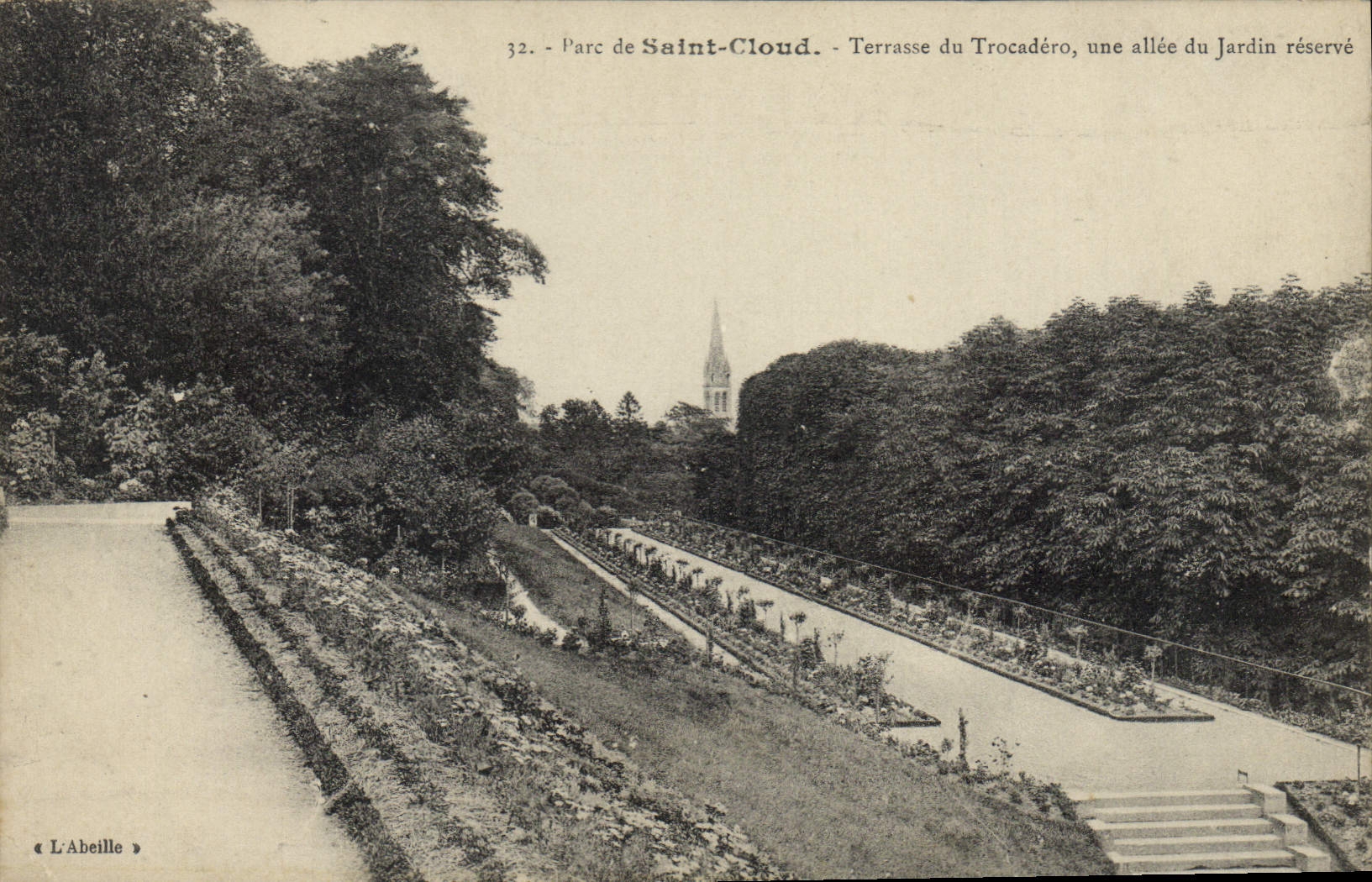 CPA Parc de Saint Cloud Terrasse du Trocadero Une allee du Jardin